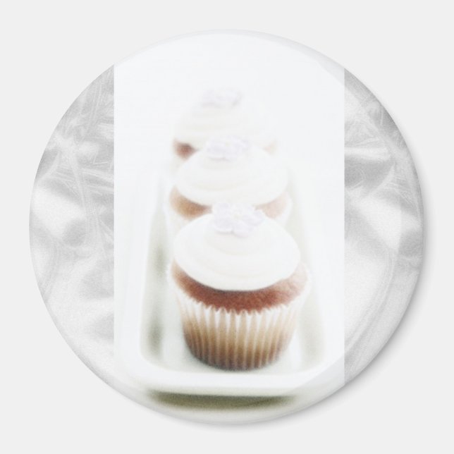 Magnets de la tourbe de cupcake d'argent (Devant)