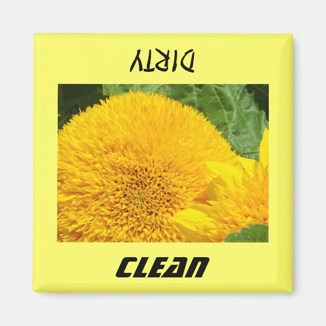 Magnets de lave-vaisselle Propre Fleurs de soleil  (Devant)