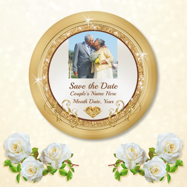 Magnets de photo de Save the Date bon marché, Save (Photo Save the Date Magnets. Cheap save the date magnets. 50th anniversary save the date magnets. )
