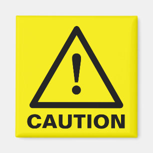 magnets de prudence jaune personnalisé