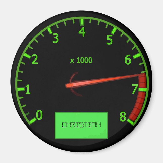 Magnets de voiture à tête d'engrenage de nom perso (Devant)