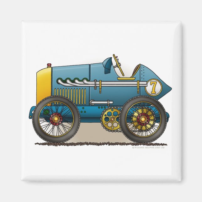 Magnets de voitures Vintage bleu (Devant)