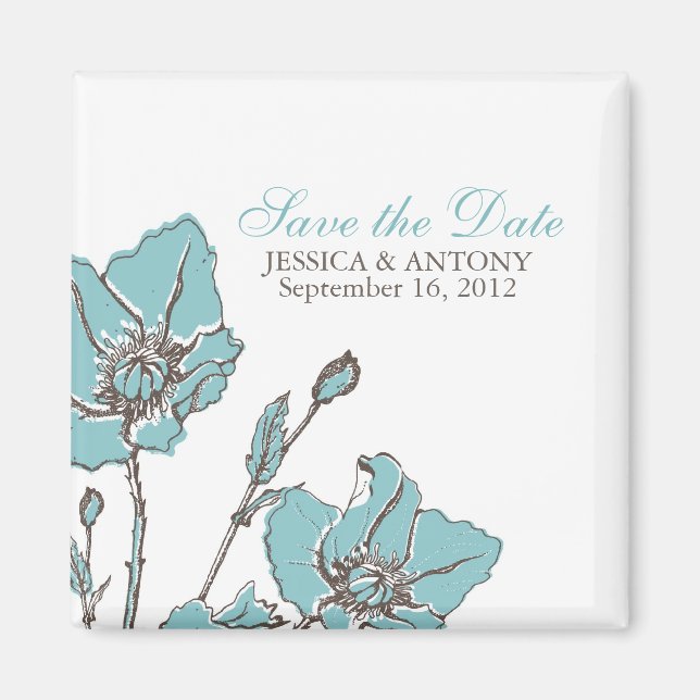 Magnets Mariages Blue Blossoms (Devant)