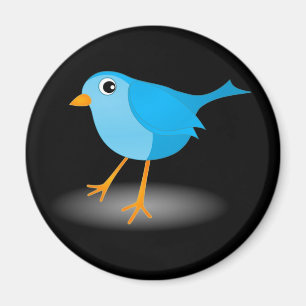 Magnets ronds de Little Blue Bird Cute Classic Cus