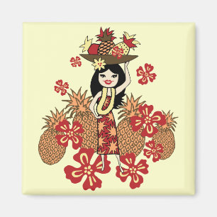 Magnets tropicaux Pineapple Luau