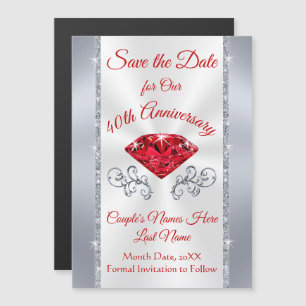 Magnifique 40e anniversaire Magnet Réservez la dat