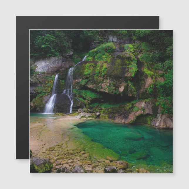 Magnifique affiche de la cascade de Virje, Slovéni (Devant / Derrière)
