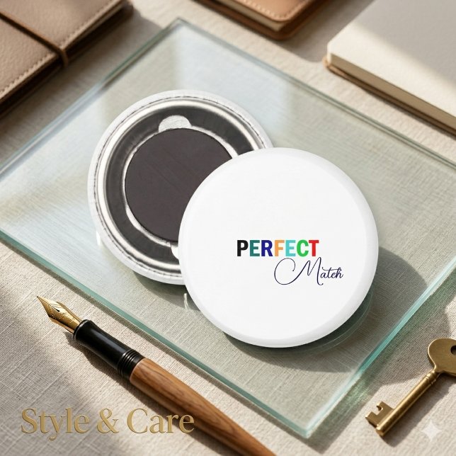 Magnifique aimant à script élégant pour un mariage (Perfect Match Stylish Script Magnet Elegant Design)