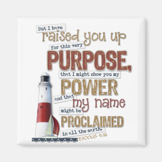 Magnifique aimant Écriture Exode 9:16 (Devant)