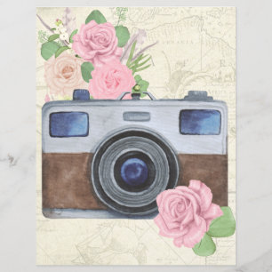 Magnifique appareil photo de voyage vintage scrapb