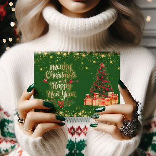 Magnifique arbre de Noël brillant Carte postale de