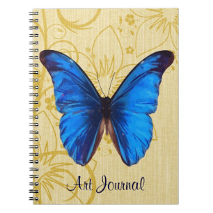 Magnifique Blue Butterfly Vintage Art Journal