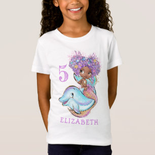 Magnifique Brown Sirène Anniversaire T-shirt fill