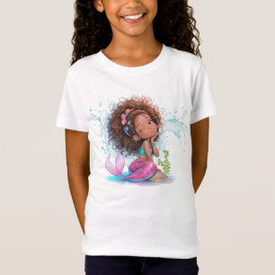 Magnifique Brown Sirène Anniversaire T-shirt fille