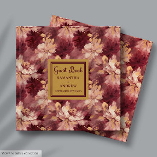 Magnifique Burgundy Blush Gold Mariage Livre d'or