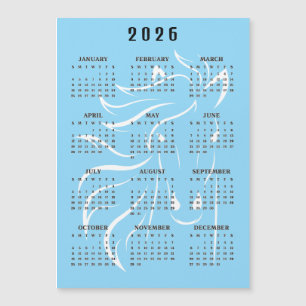 Magnifique calendrier 2026 de cheval à carte magné