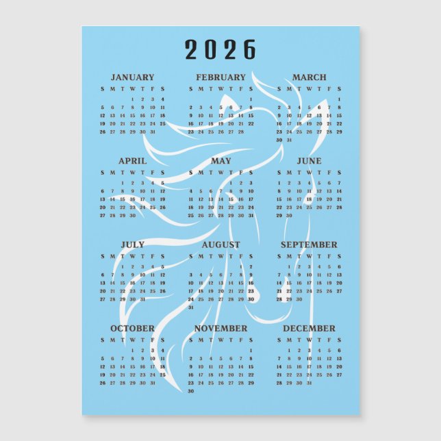 Magnifique calendrier 2026 de cheval avec carte ma (Devant)