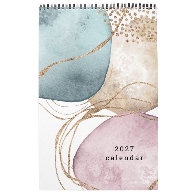 Magnifique calendrier 2027 à motif abstrait (Protection)