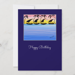 Magnifique carte d'anniversaire violette et bleu V