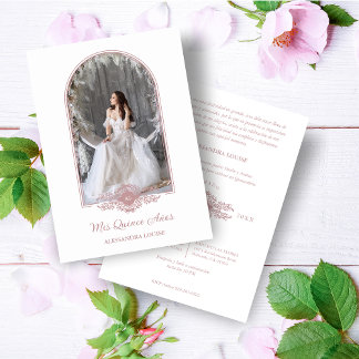 Magnifique carte d'invitation Quinceañera espagnol