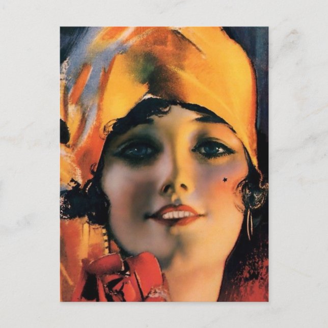 Magnifique carte postale Flapper des années 1920 (Devant)