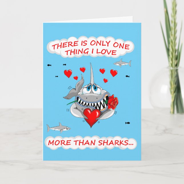 Magnifique carte Valentines de requin (Devant)