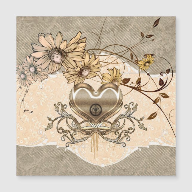 Magnifique coeur avec fleurs (Devant)