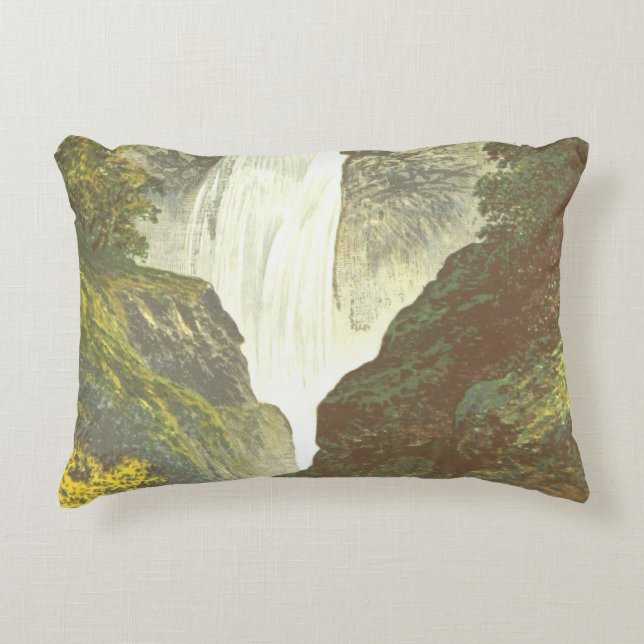 Magnifique Coussin Accent Cascade – Paysage Nature (Devant)