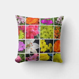 Magnifique coussin de fleurs de jardin colorées.