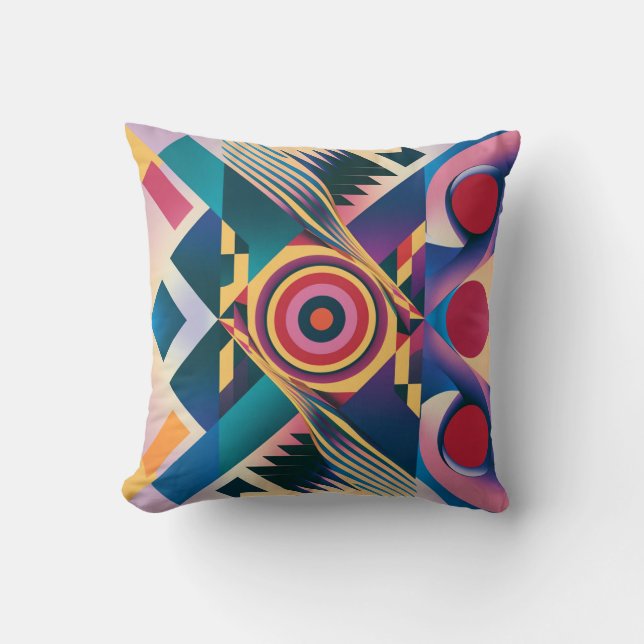 Magnifique Coussin de Jet Géométrique Moderne (Recto)