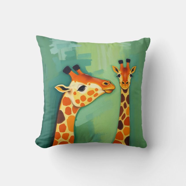 Magnifique Coussin de Jet Girafe (Recto)