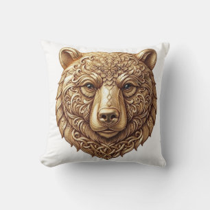 Magnifique Coussin de Jet Grizzly Bear, Faune Roya