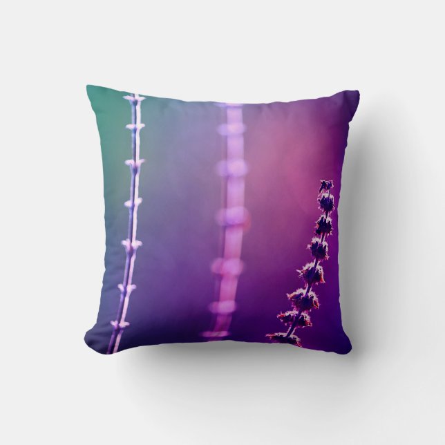 Magnifique Coussin de Jet Lavande Violet Vert (Recto)