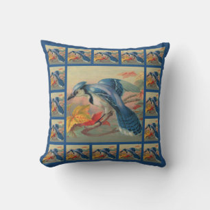 Magnifique Coussin de Jeté de Conception Geai Bleu