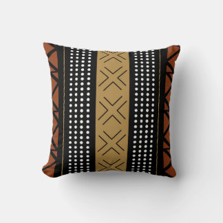 Magnifique Coussin de Jeté Inspiré du Bogolan Afri