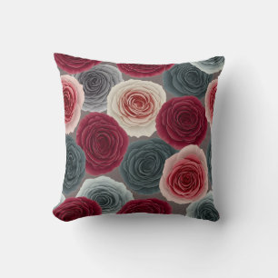 Magnifique Coussin de Jetée à Motif de Rose Fleura