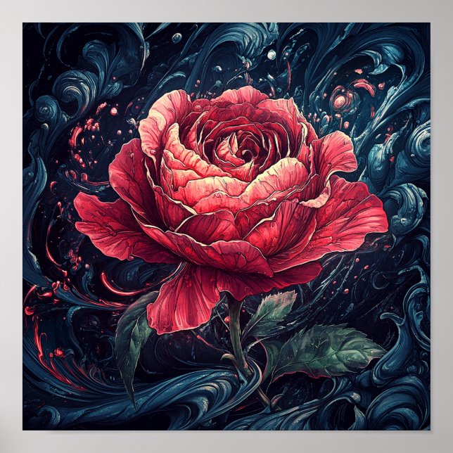 Magnifique Décoration Murale de Rose Fleur pour la (Devant)
