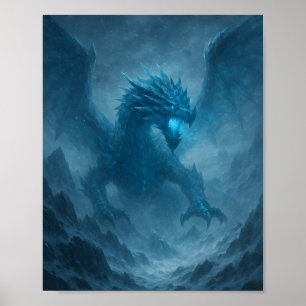 Magnifique dragon de glace dans un poster de fanta