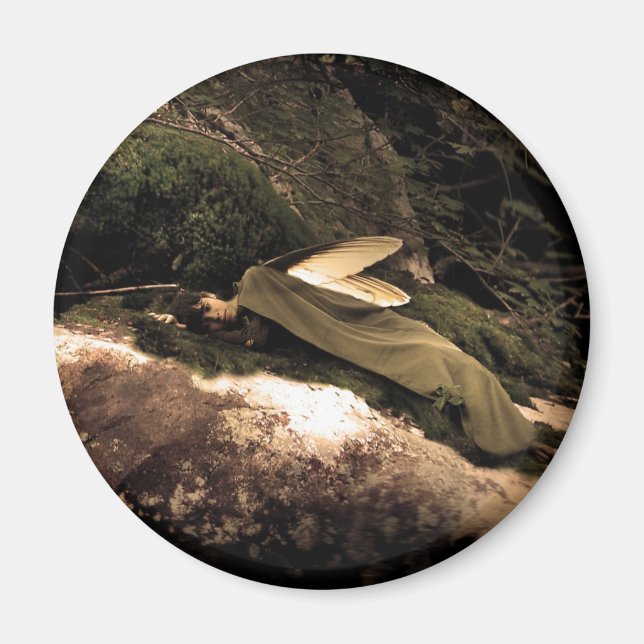 Magnifique Dreaming Woods Fairy Round Magnet (Devant)