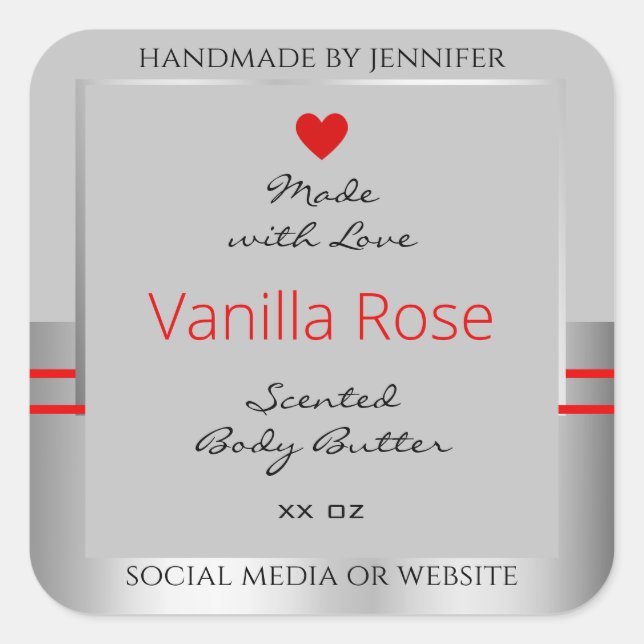 Magnifique emballage de produits Étiquettes Argent (Devant)