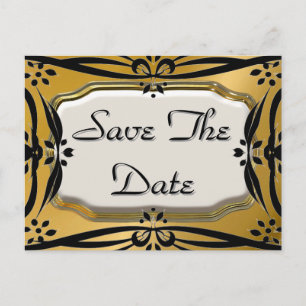 Magnifique Enregistrer La Date Gold & Black Cartes