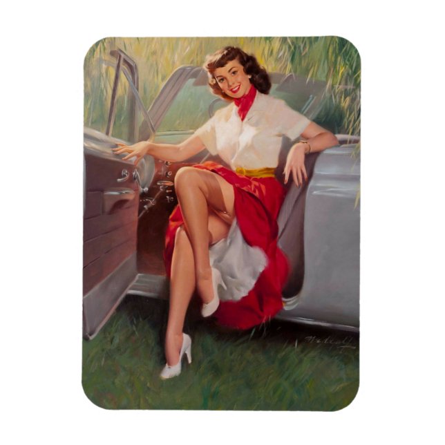 Magnifique épingle Vintage fille flexible Magnet (Vertical)
