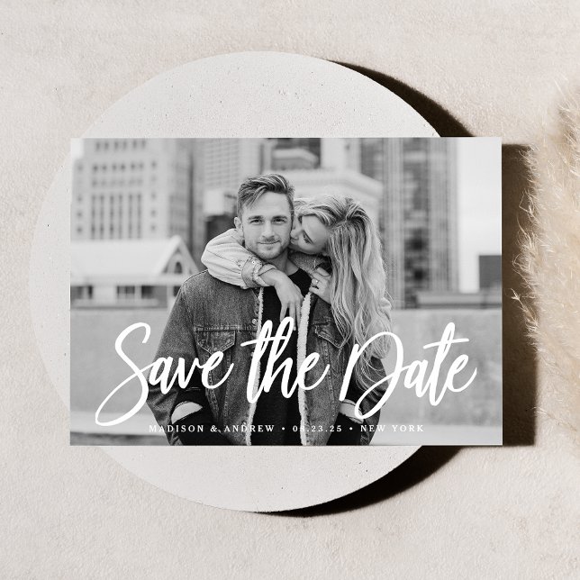 Magnifique faire-part de date de mariage en script (Créateur téléchargé)