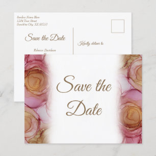 Magnifique faire-part de mariage floral carmin
