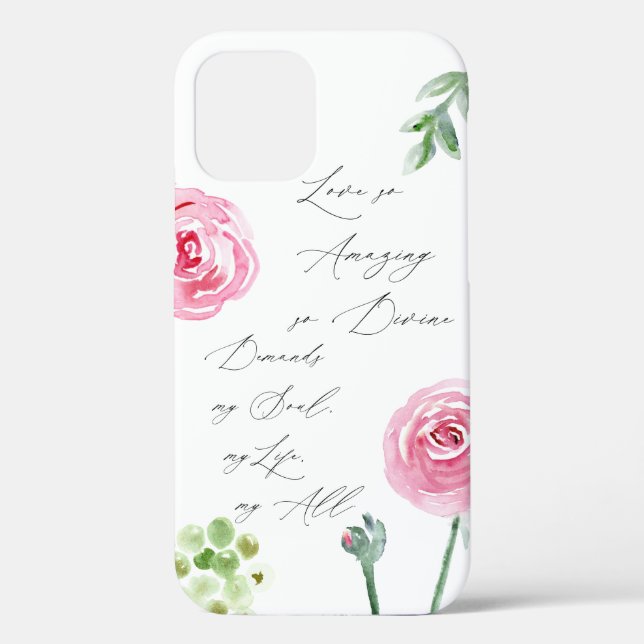 Magnifique Faith iPhone 12 coque avec mots hymne (Verso)