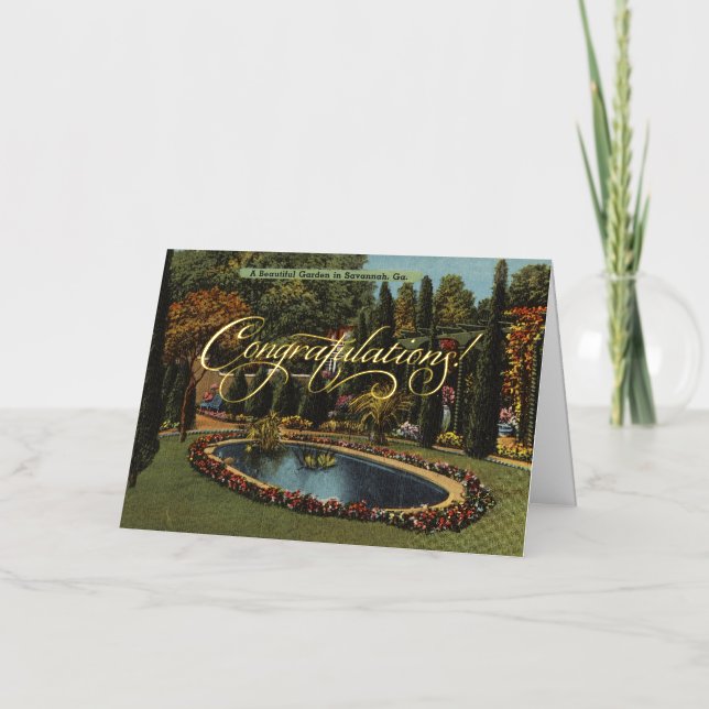 Magnifique Garden Savannah GA Carte postale Art Gr (Recto)