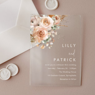 Magnifique invitation de mariage florale bohème