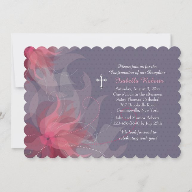 Magnifique Invitation Mauve (Devant)
