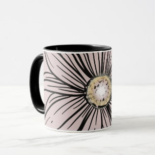 Magnifique lavande et café de fleur noire Mug