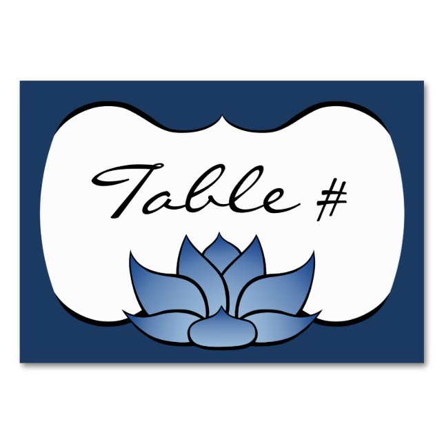 Magnifique Lotus dans la carte de table bleue (Devant)